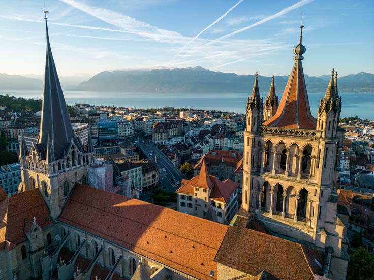 Lausanne ruhige Mittelalteratmosphäre