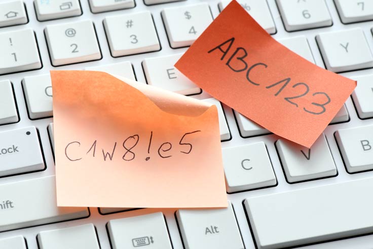 Verwendung von schwachen Passwörtern